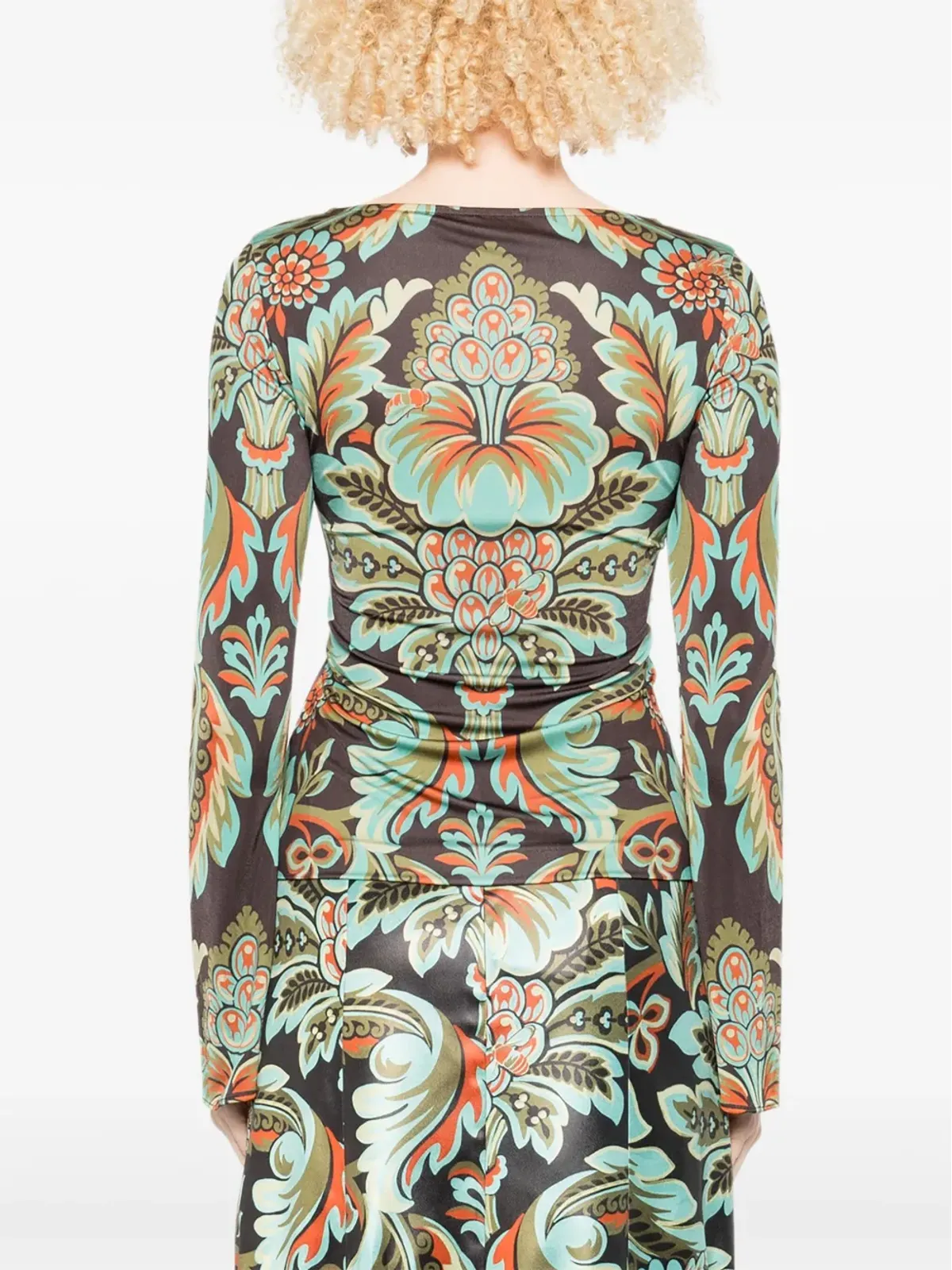 ETRO フローラルプリントベルスリーブTシャツ - 画像4
