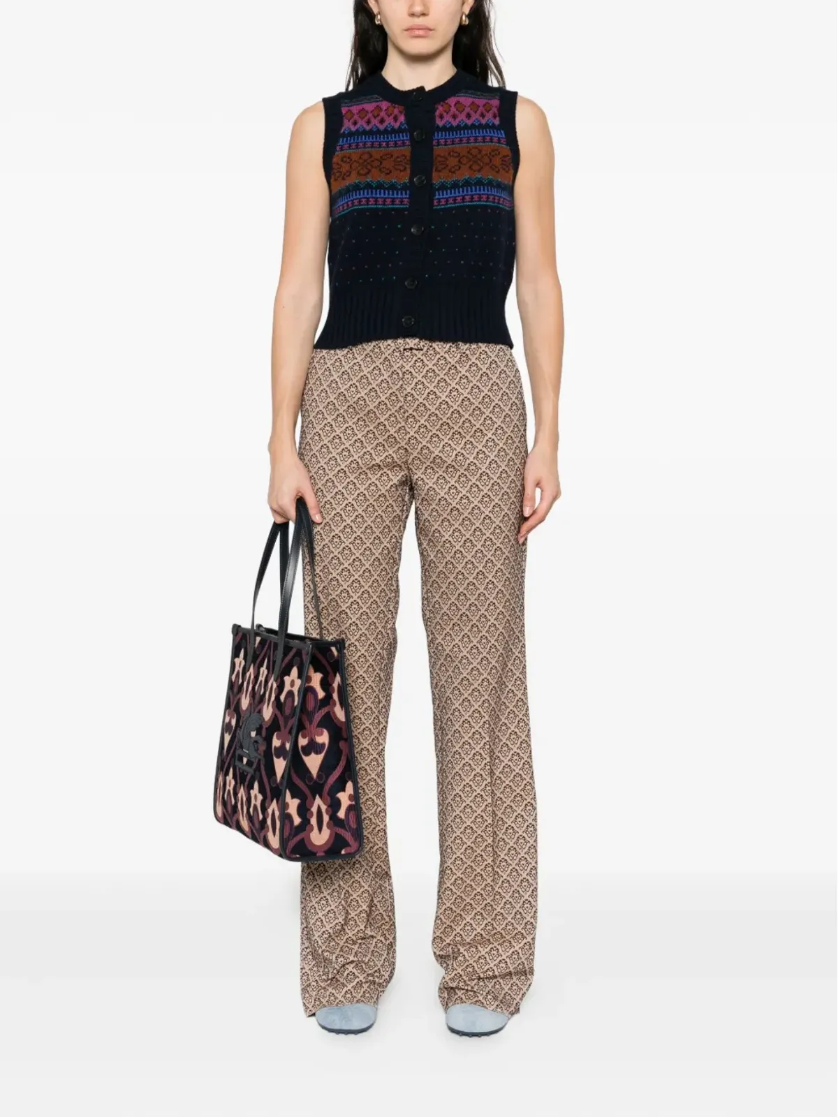 ETRO ダマスク柄パンツ - 画像2