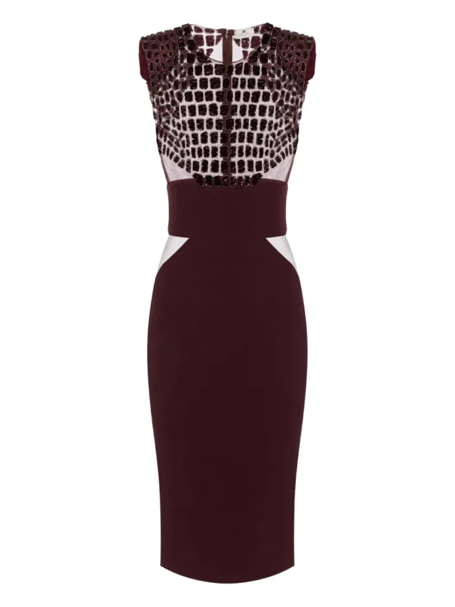 Elisabetta Franchi Elisabetta Franchi スパンコール装飾ミディドレス - パープルの商品画像
