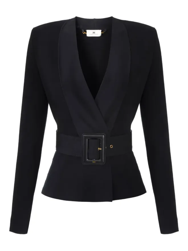 Elisabetta Franchi Elisabetta Franchi Vネック ベルト付き ブレザーの商品画像