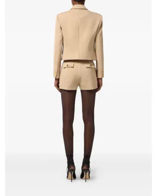 Elisabetta Franchi ゴールドボタン ガバーディンショーツ - サムネイル4