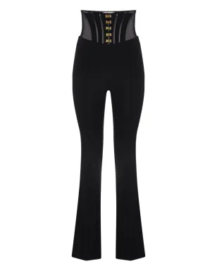 Elisabetta Franchi コルセットディテール ハイウエストパンツ - ブラック - サムネイル1
