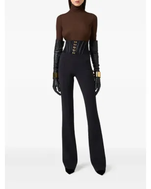 Elisabetta Franchi コルセットディテール ハイウエストパンツ - ブラック - サムネイル2