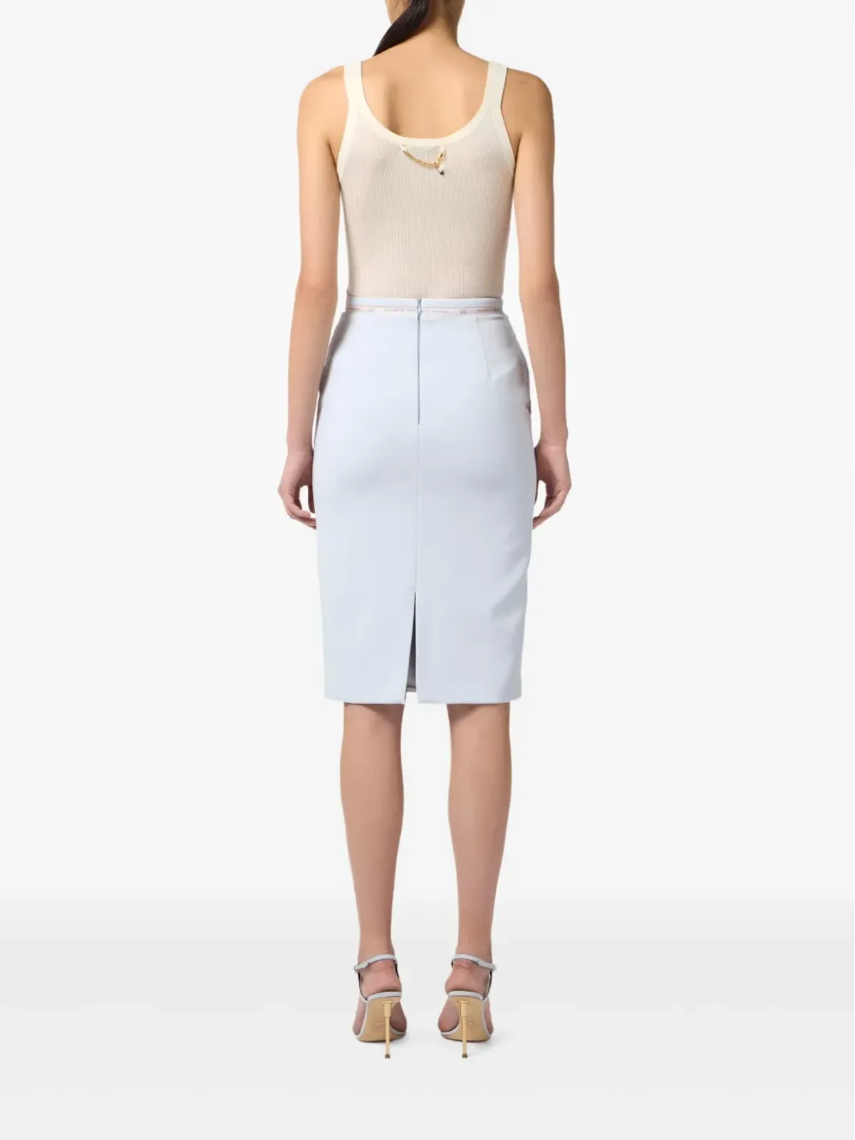 Elisabetta Franchi リブ編みロゴトップ - 画像4