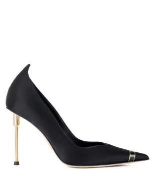 Elisabetta Franchi ポインテッドトゥ サテンパンプス - ブラック - サムネイル1