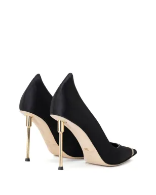 Elisabetta Franchi ポインテッドトゥ サテンパンプス - ブラック - サムネイル3