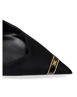 Elisabetta Franchi ポインテッドトゥ サテンパンプス - ブラック - サムネイル4