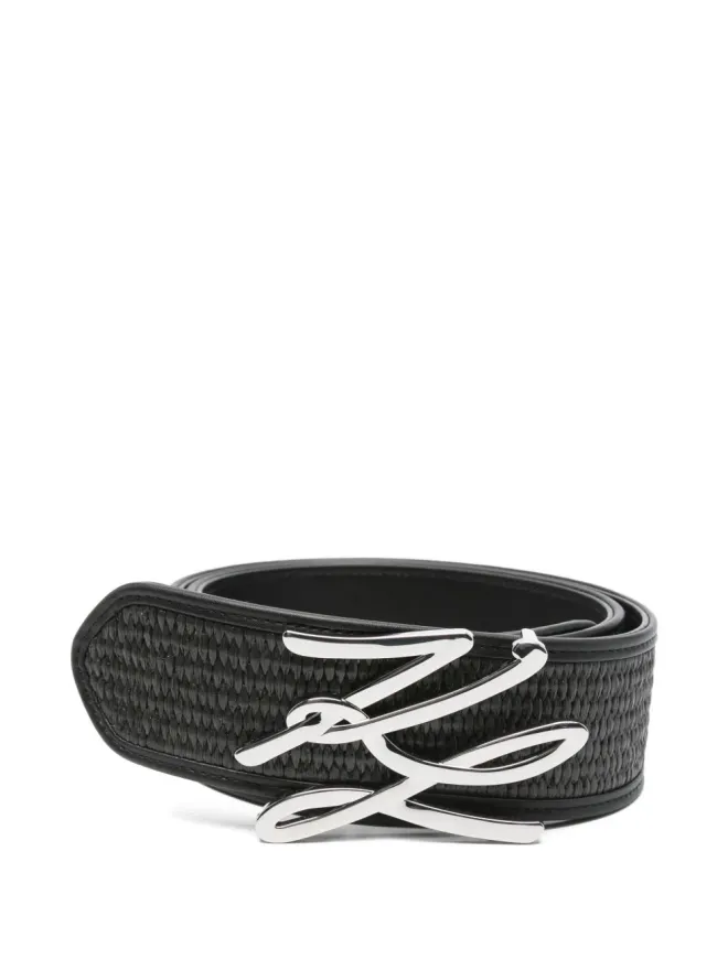 Karl Lagerfeld Karl Lagerfeld ロゴプレート織りベルトの商品画像