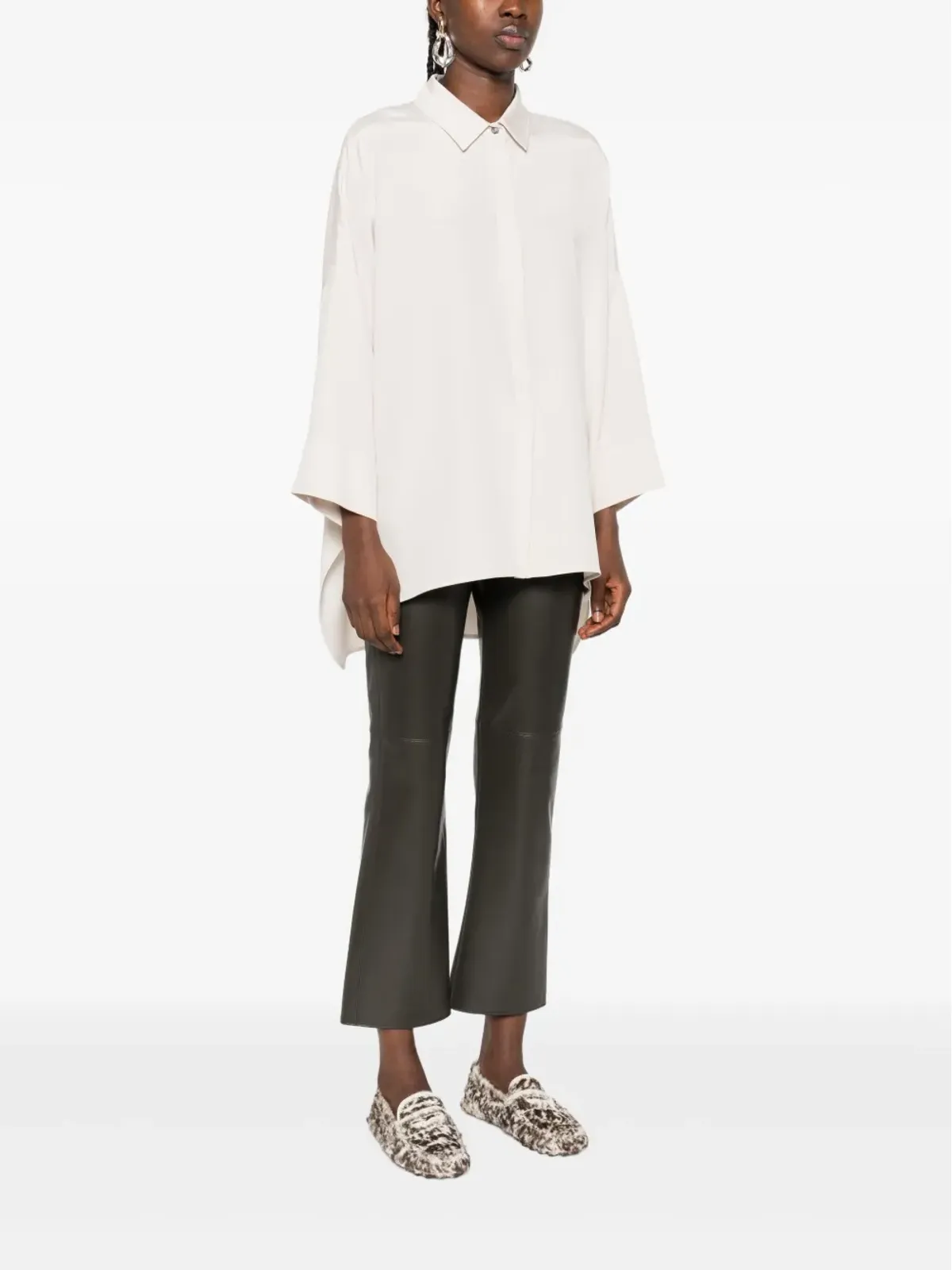 S Max Mara ボタンダウンシルクシャツ - 画像3