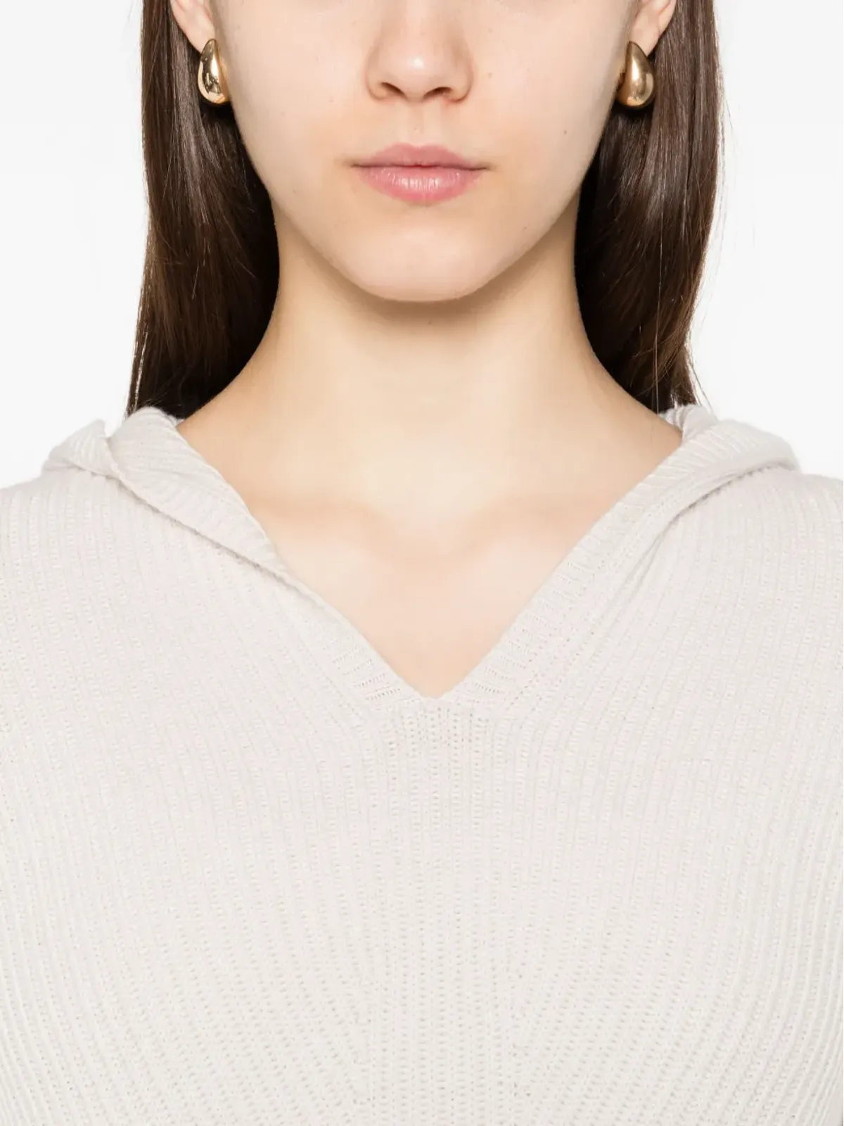 S Max Mara ribbed hooded jumper - 画像5