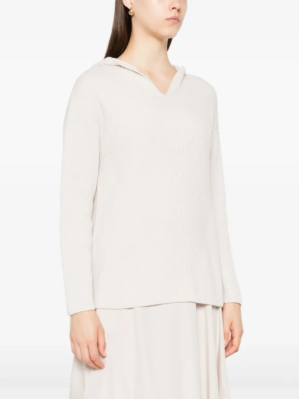 S Max Mara ribbed hooded jumper - 画像3