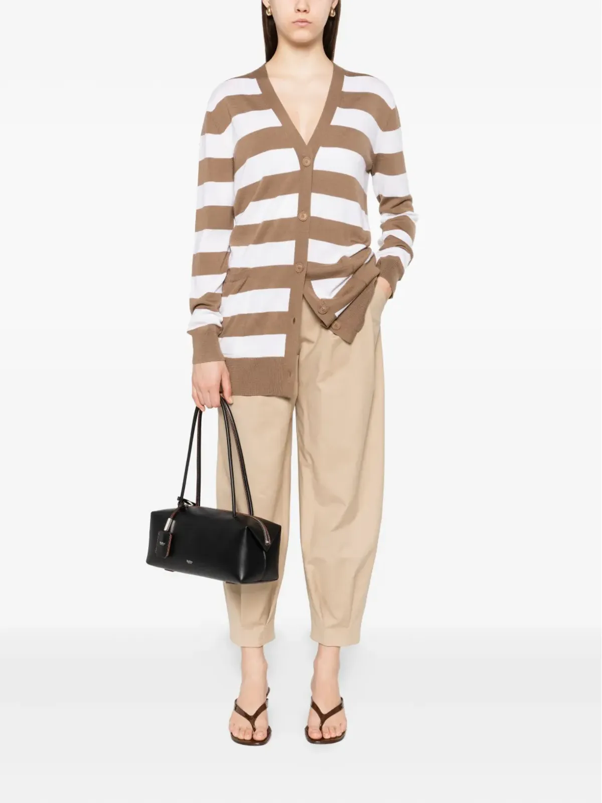 Max Mara ストライプ柄カーディガン - ブラウン - 画像2