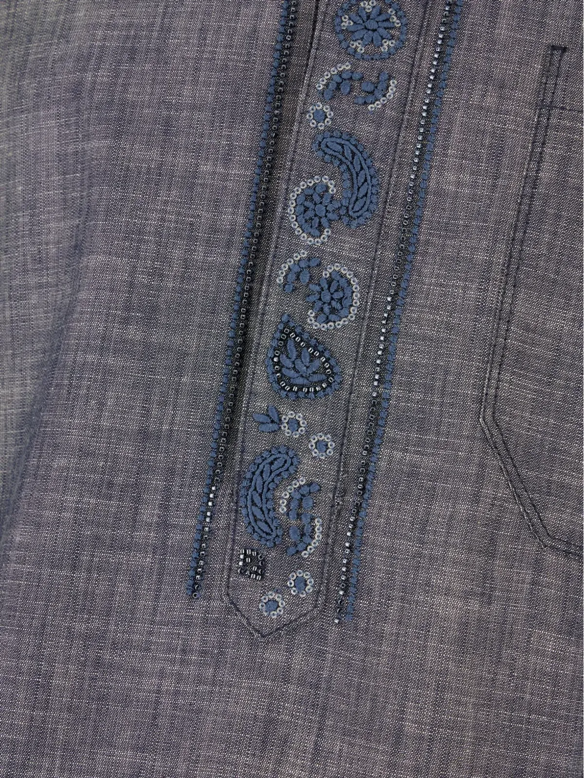 FENDI ペイズリー刺繍 半袖シャツ - ブルー - 画像3