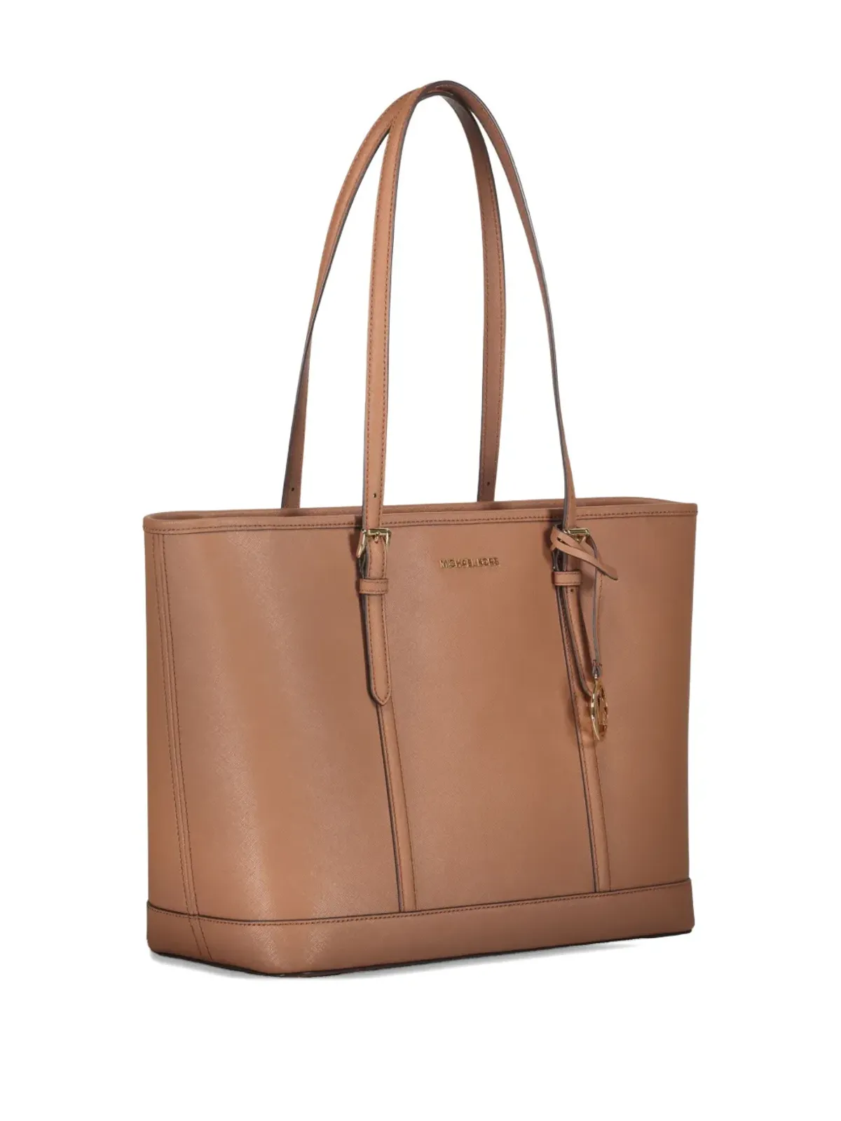 Michael Kors Jet Set トップジップ レザートートバッグ ブラウン - 画像3