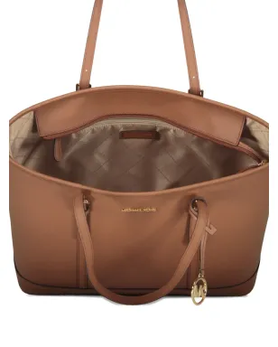 Michael Kors Jet Set トップジップ レザートートバッグ ブラウン - サムネイル4