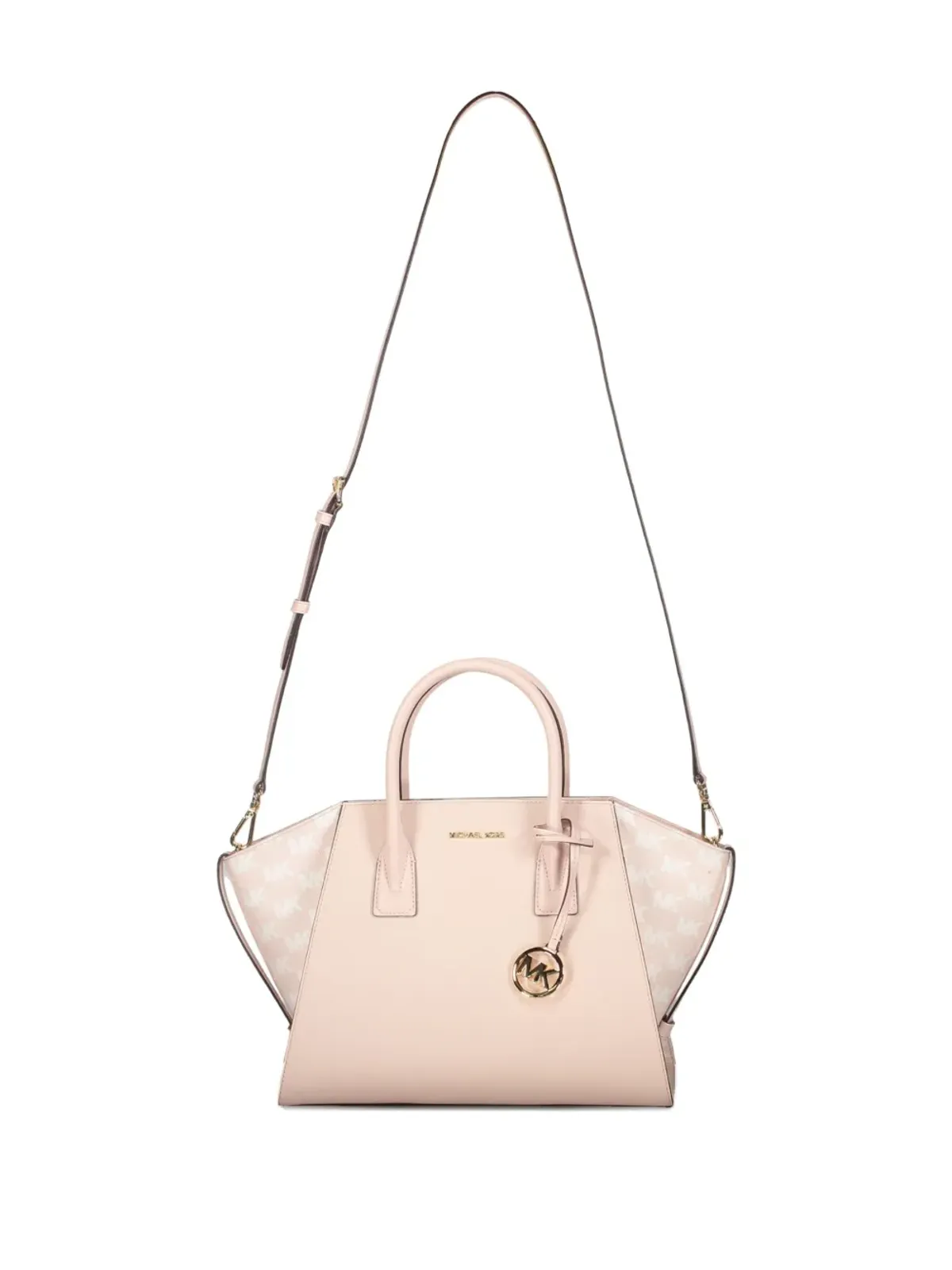 Michael Kors Avril ロゴプレート付き レザートートバッグ ピンク - 画像5