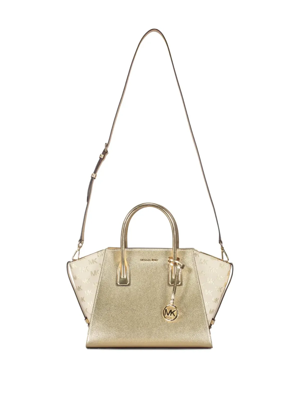 Michael Kors アヴリル メタリックレザー ロゴ トートバッグ - イエロー - 画像5