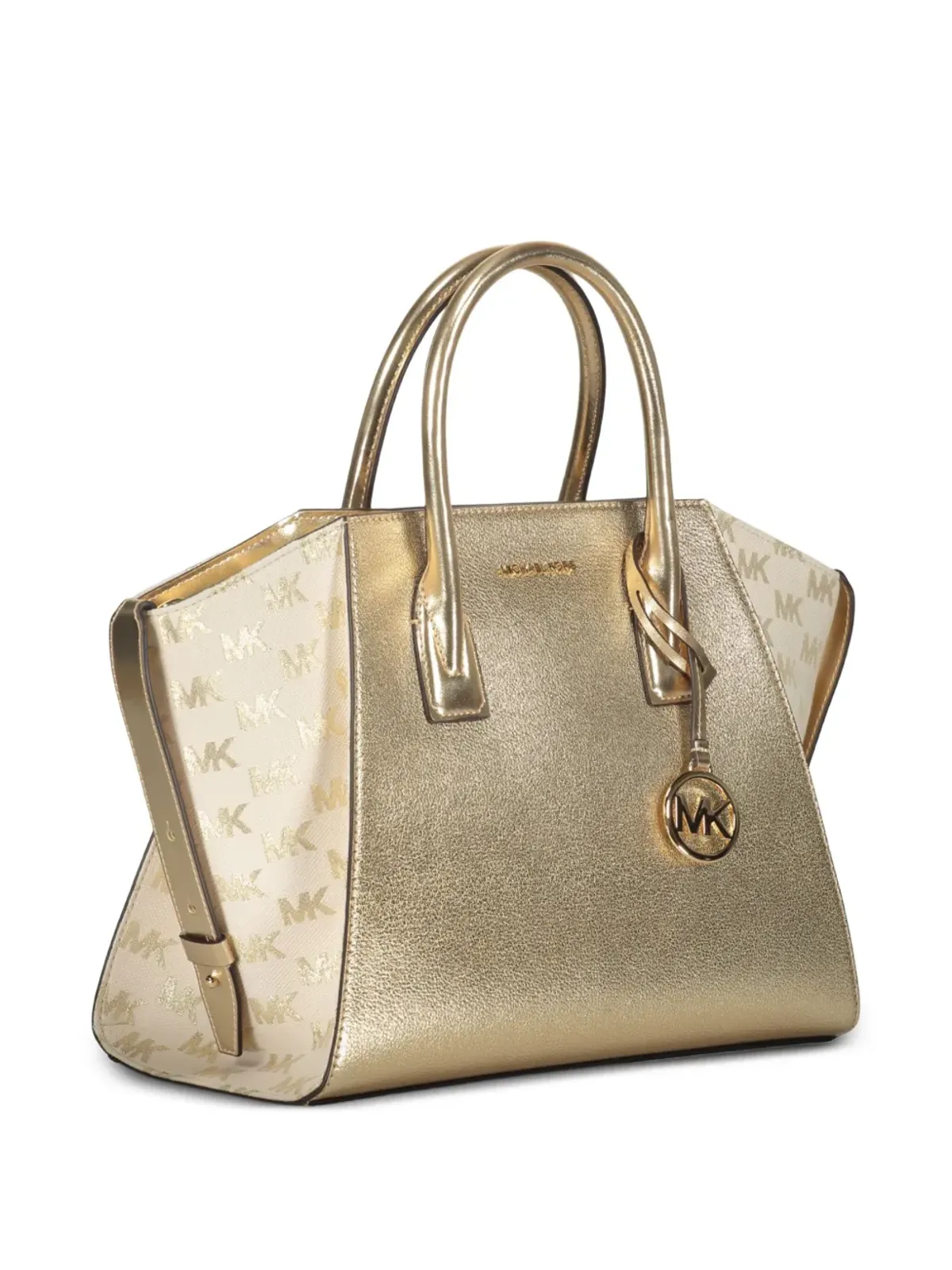 Michael Kors アヴリル メタリックレザー ロゴ トートバッグ - イエロー - 画像3