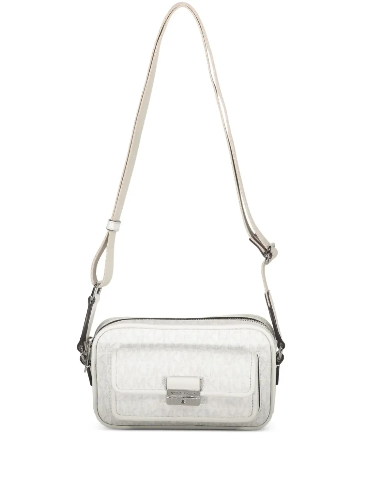 Michael Kors Bradshaw monogram flap-pocket shoulder bag - White - 画像1