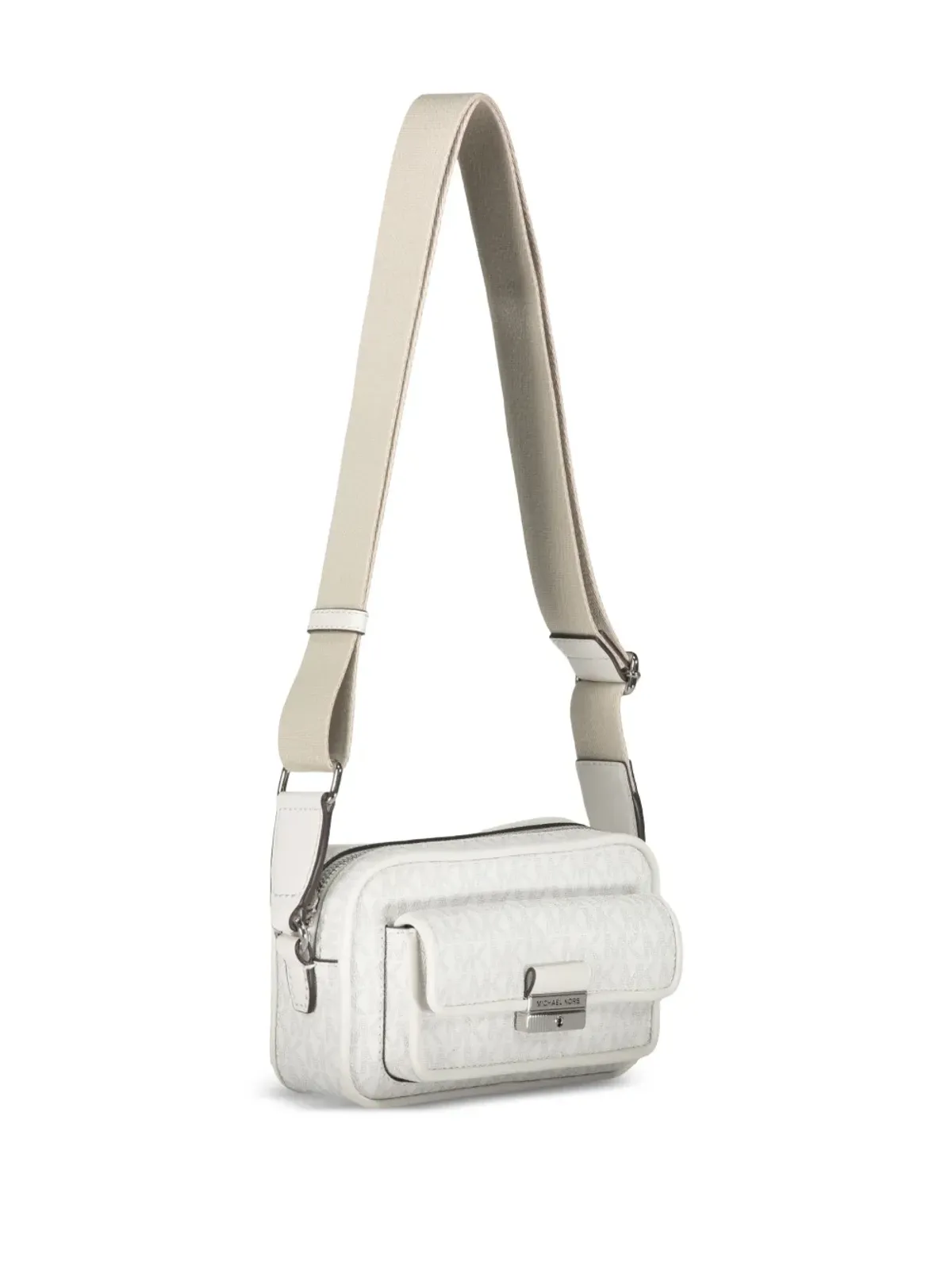 Michael Kors Bradshaw monogram flap-pocket shoulder bag - White - 画像3