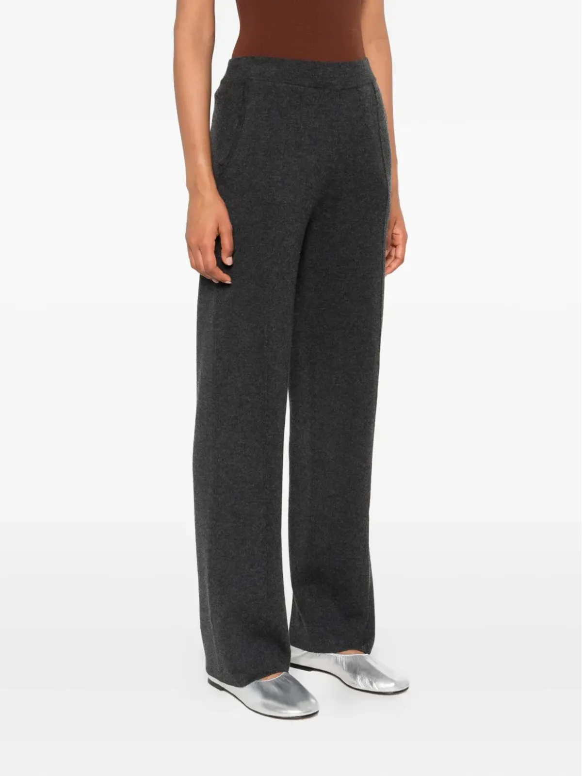 Max Mara フラットフロント・サイドポケットパンツ - グレー - 画像3