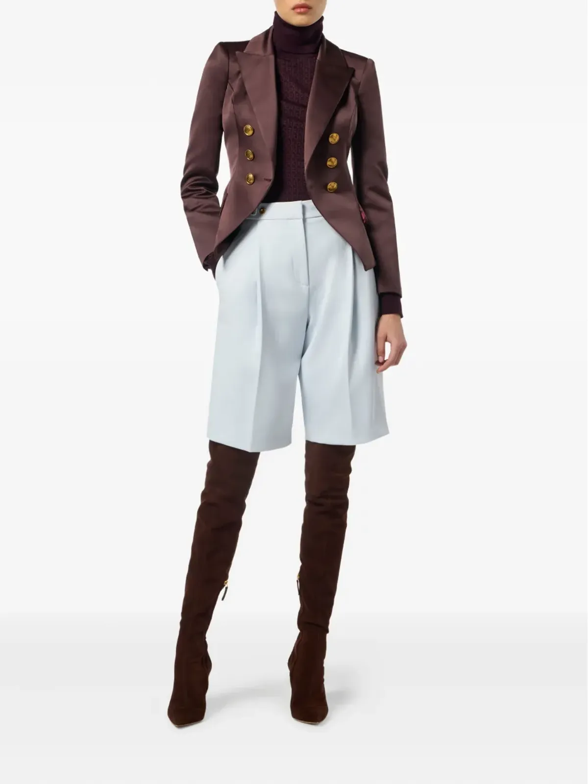 Elisabetta Franchi プリーツハイウエストショーツ - 画像2
