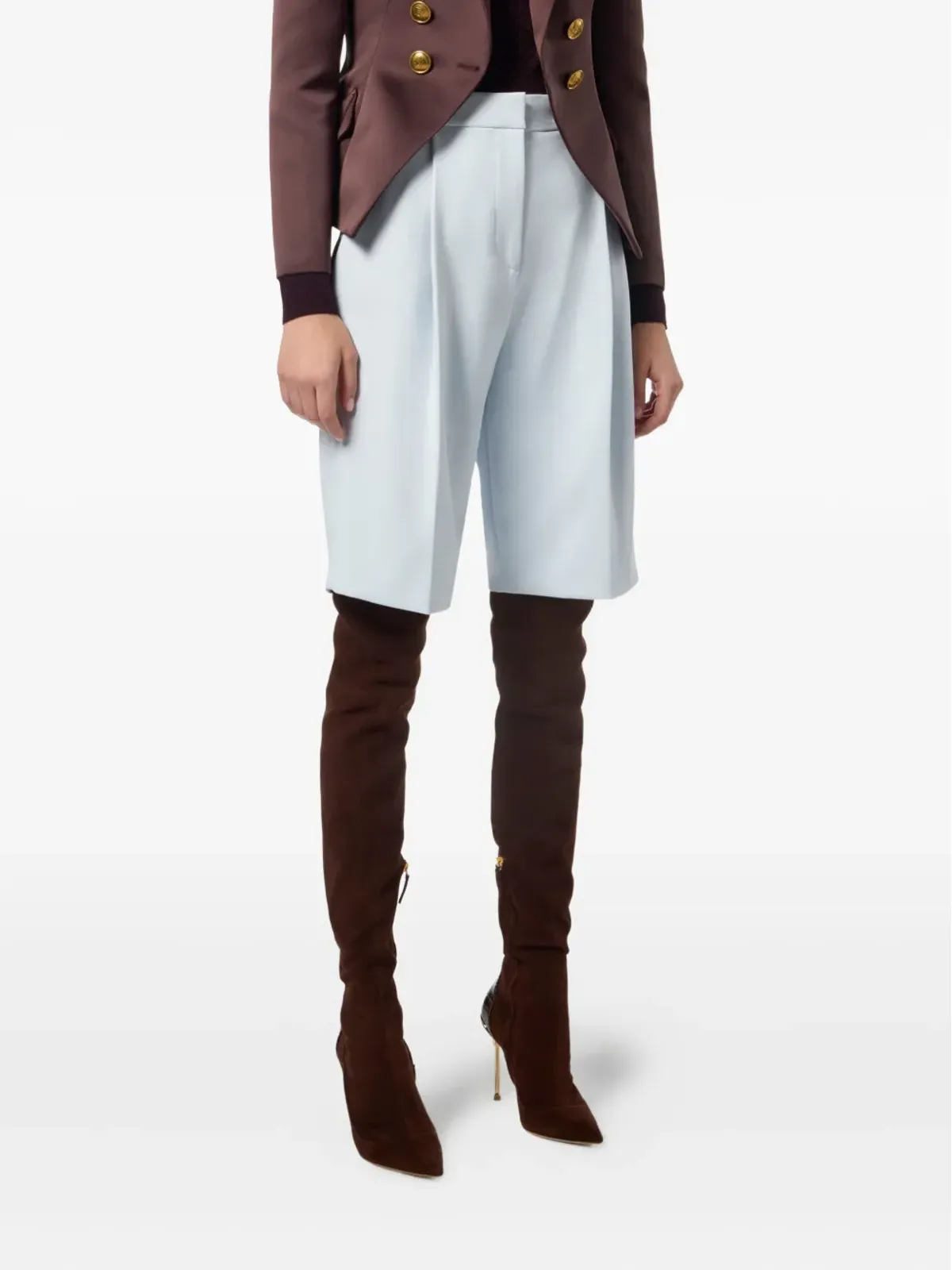 Elisabetta Franchi プリーツハイウエストショーツ - 画像4
