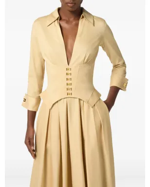 Elisabetta Franchi ロゴプレート コットンドレス - サムネイル4