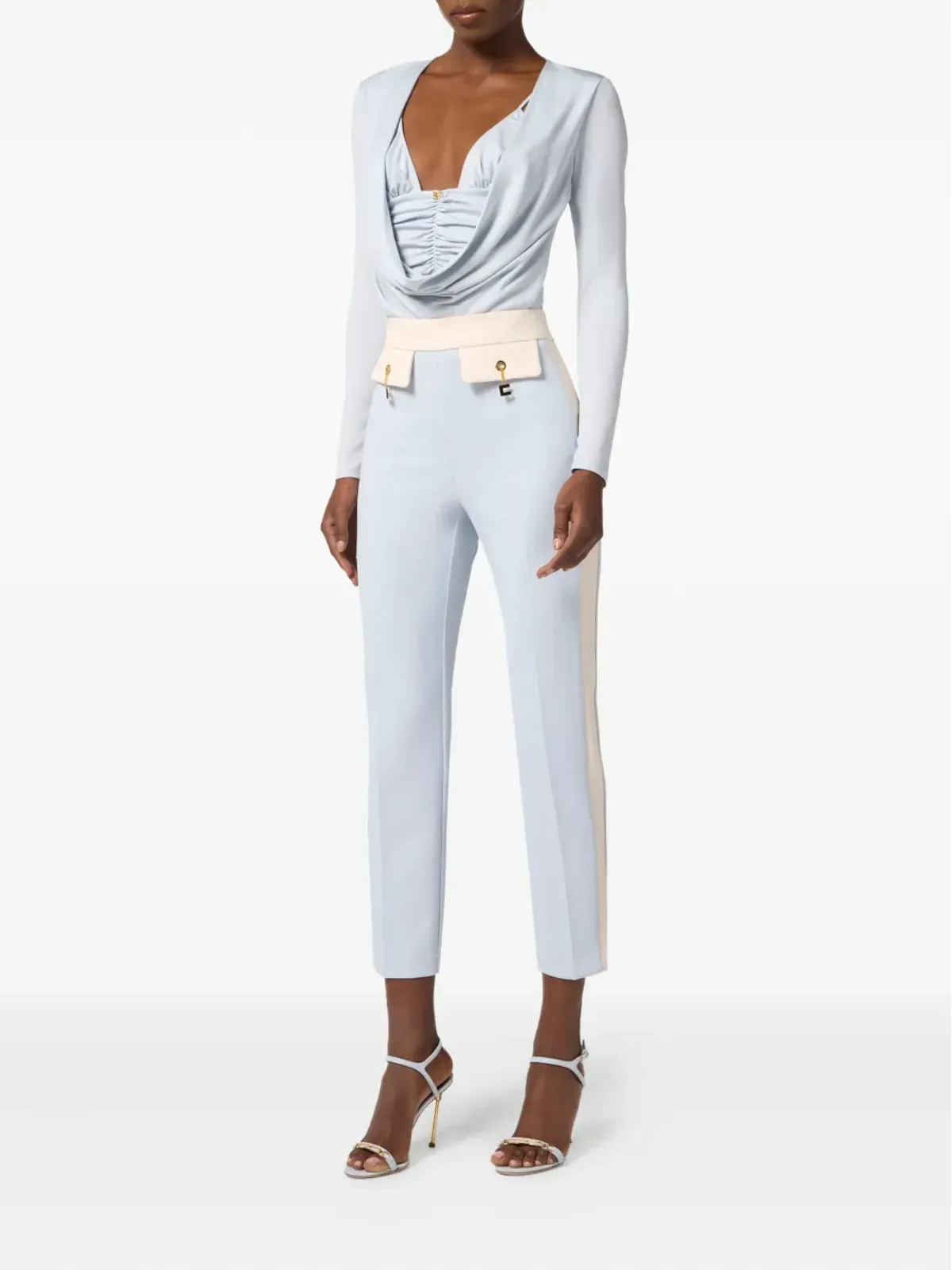 Elisabetta Franchi ドレープディテールの長袖ブラウス - 画像2