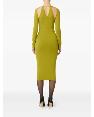 Elisabetta Franchi ロゴネックレス カットアウト ドレス（グリーン） - サムネイル3