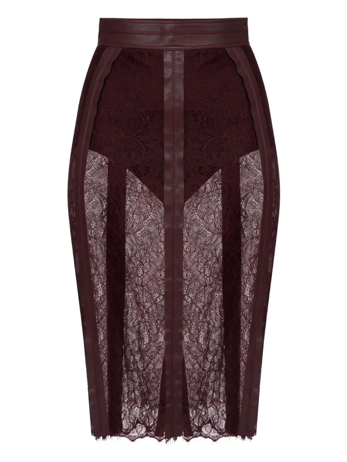 Elisabetta Franchi レース配色ミディスカート - 画像1