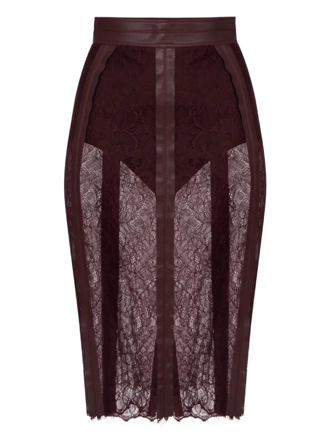 Elisabetta Franchi Elisabetta Franchi レース配色ミディスカートの商品画像