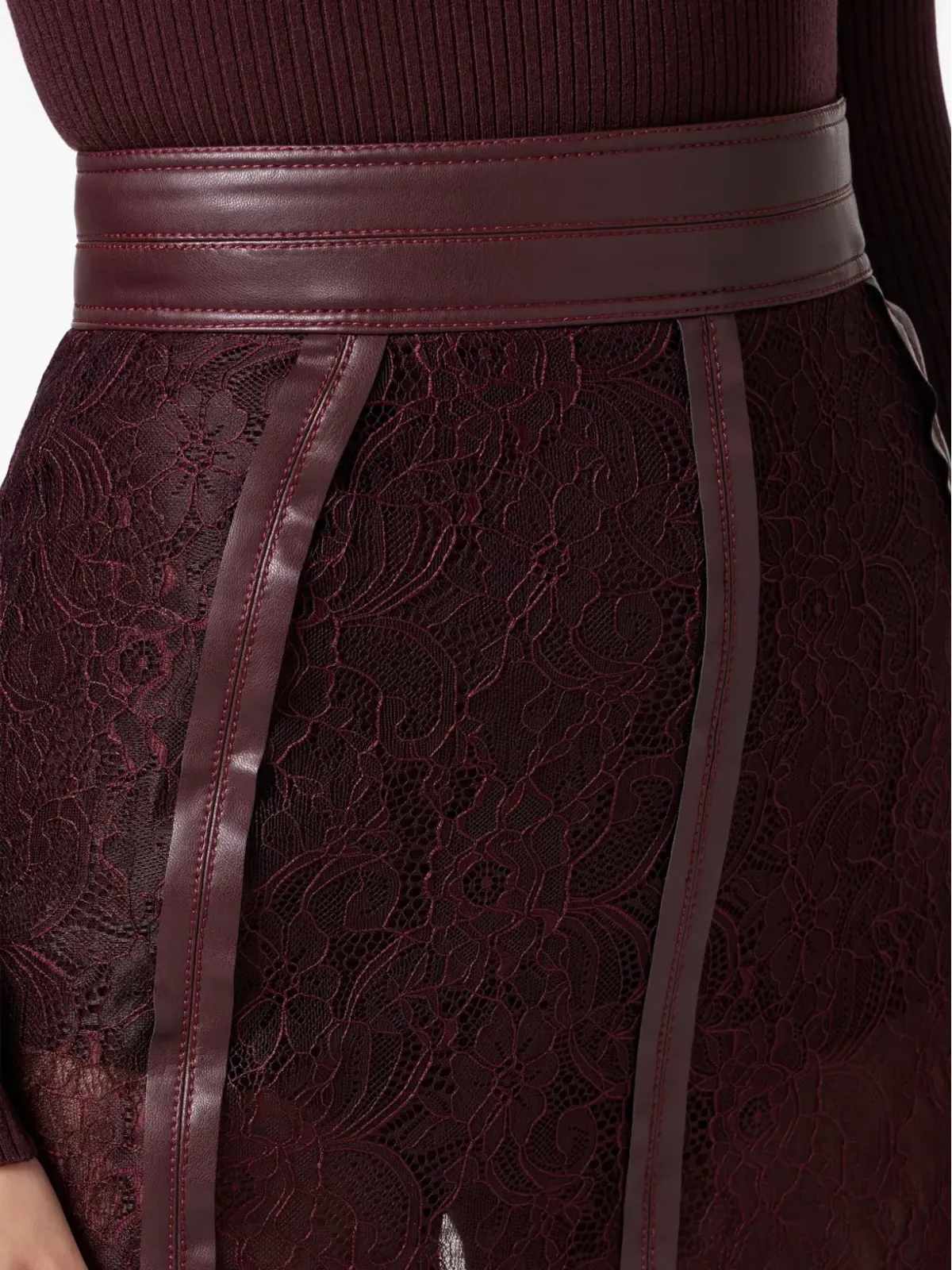 Elisabetta Franchi レース配色ミディスカート - 画像5
