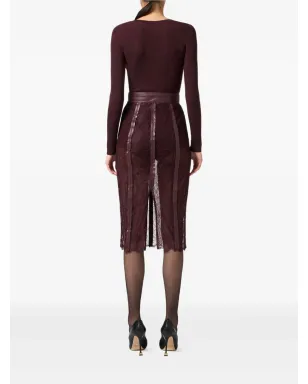 Elisabetta Franchi レース配色ミディスカート - サムネイル4