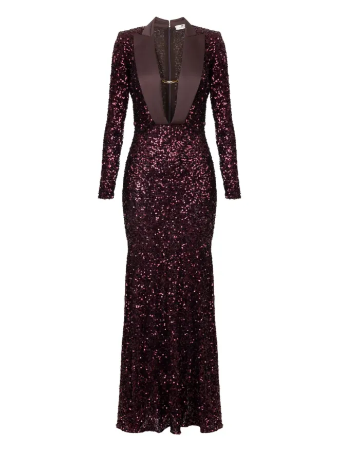 Elisabetta Franchi Elisabetta Franchi スパンコール装飾のジュエル付きマキシドレス - レッドの商品画像