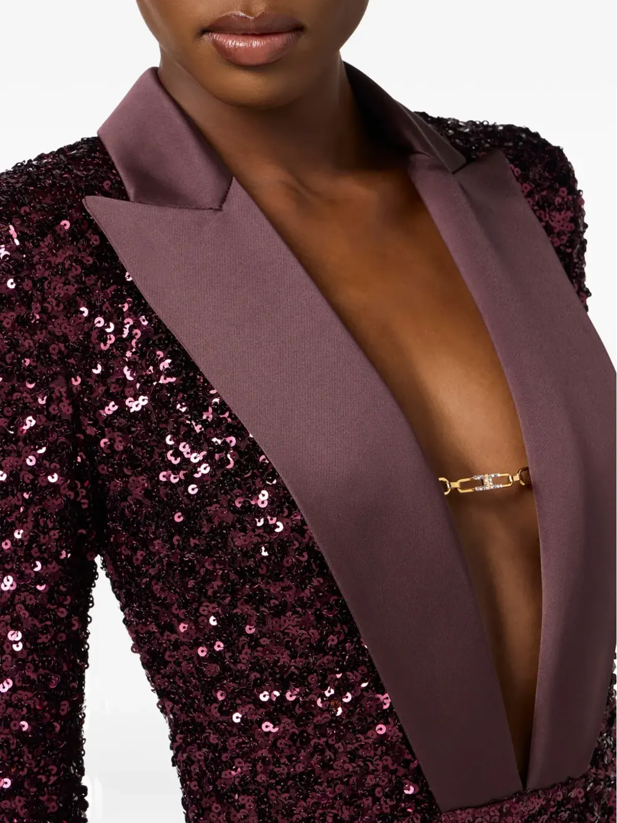 Elisabetta Franchi スパンコール装飾のジュエル付きマキシドレス - レッド - 画像5