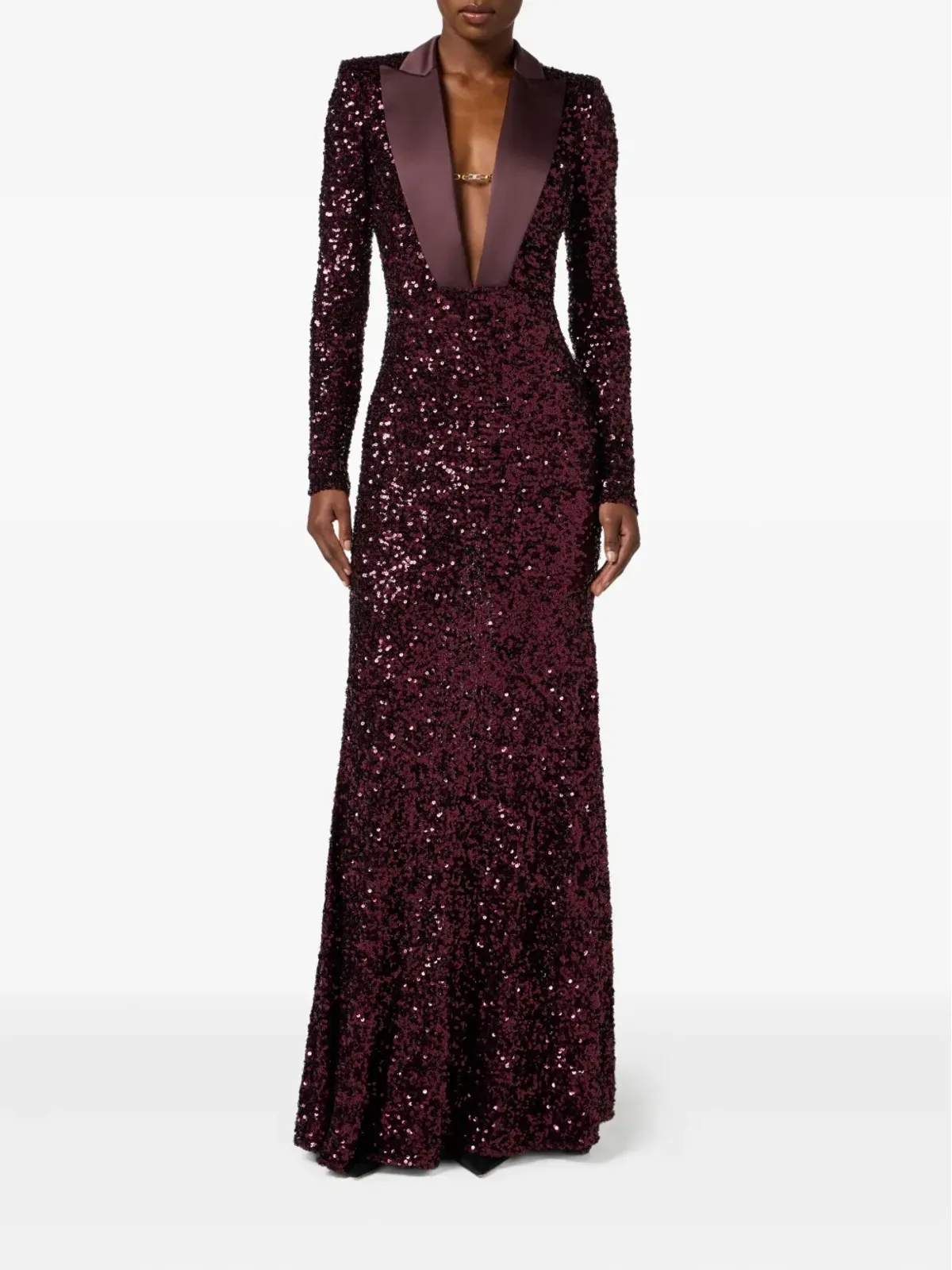 Elisabetta Franchi スパンコール装飾のジュエル付きマキシドレス - レッド - 画像2