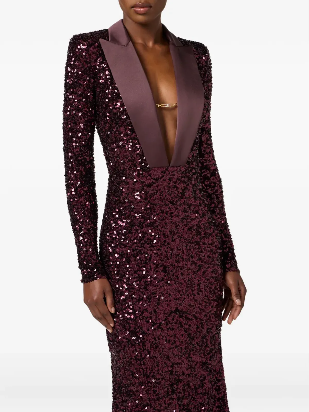 Elisabetta Franchi スパンコール装飾のジュエル付きマキシドレス - レッド - 画像4