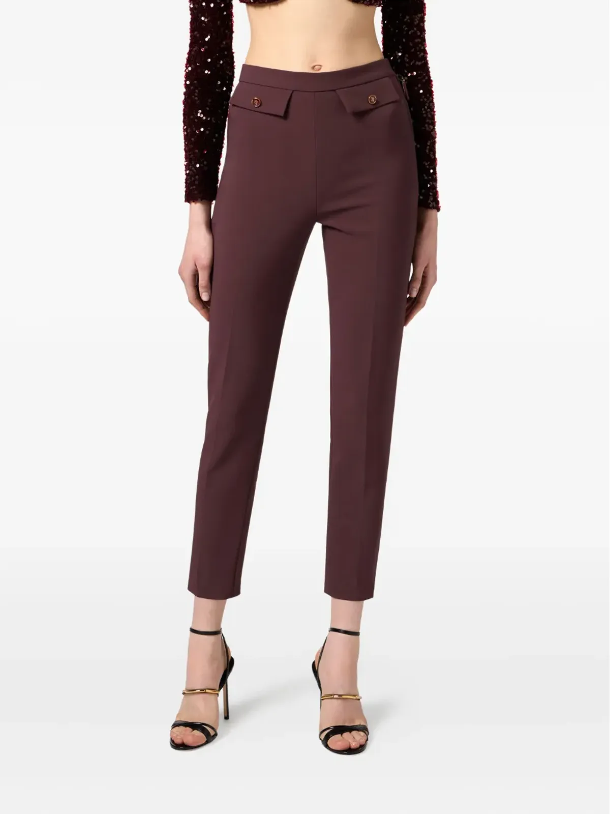 Elisabetta Franchi ダブルクレープジップトラウザー - 画像4