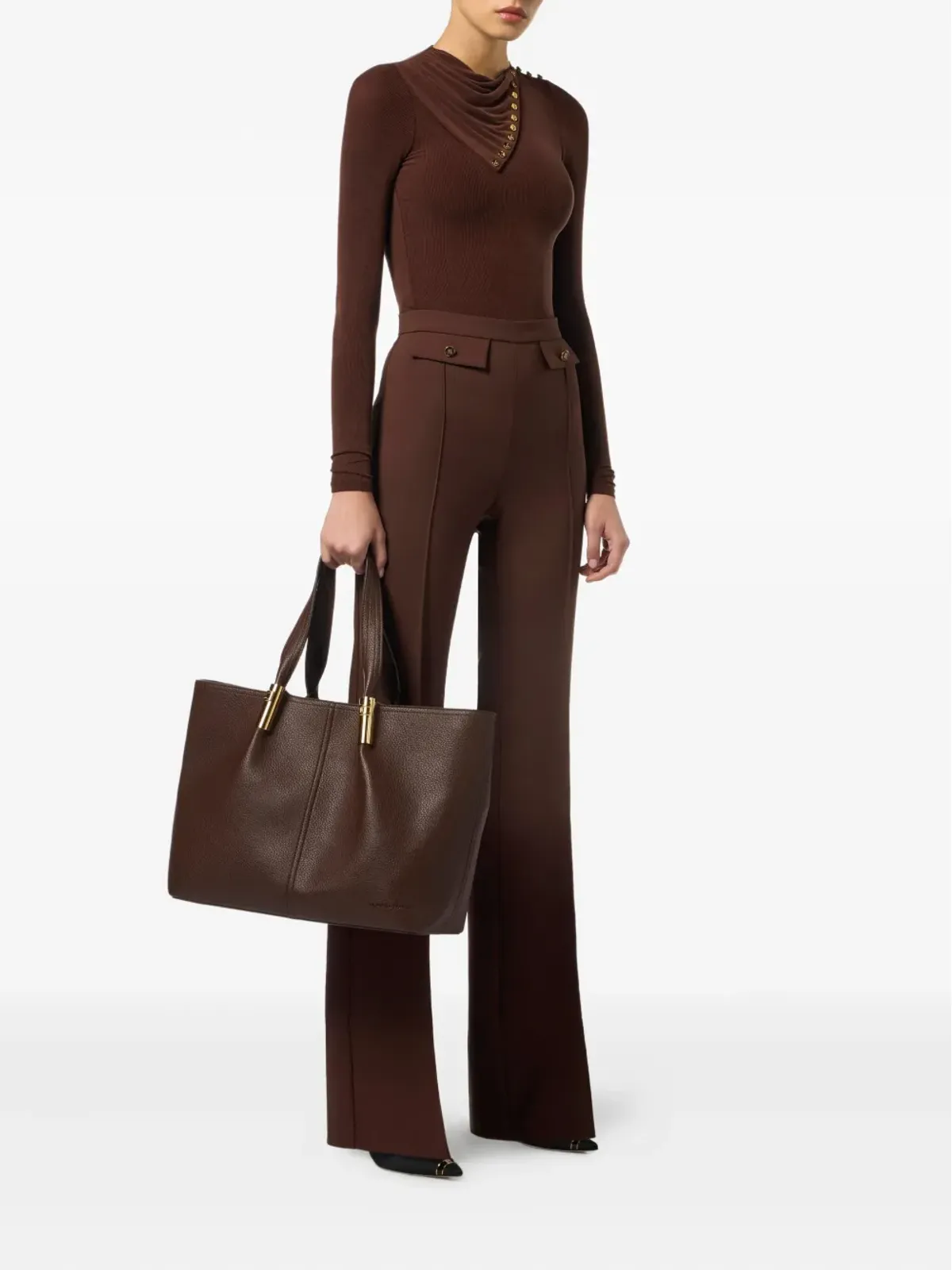 Elisabetta Franchi ボタンディテール フレアパンツ - 画像2