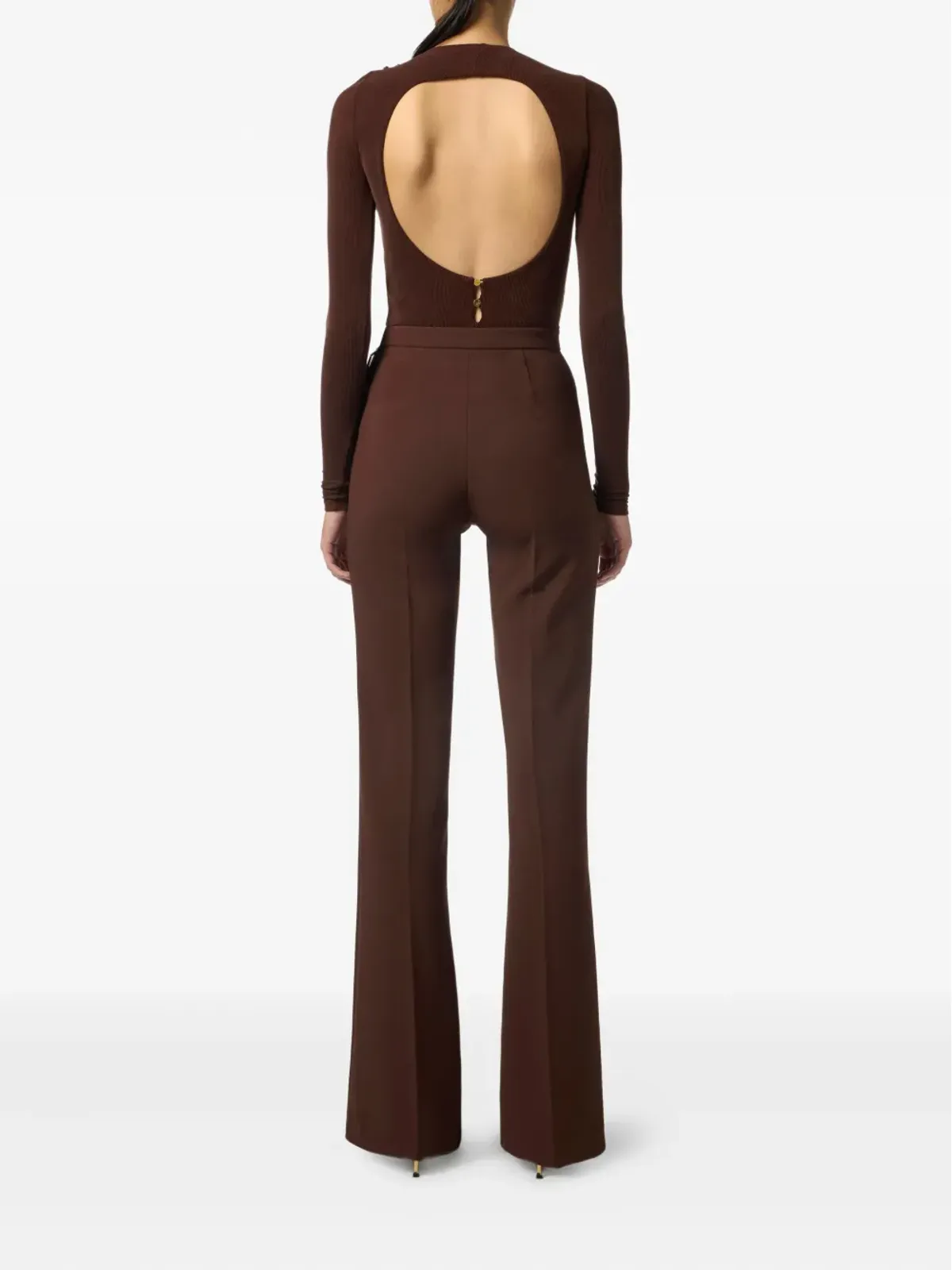 Elisabetta Franchi ボタンディテール フレアパンツ - 画像3