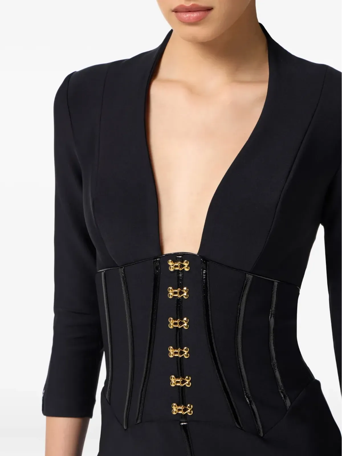 Elisabetta Franchi コルセットディテール付きミニドレス - 画像5