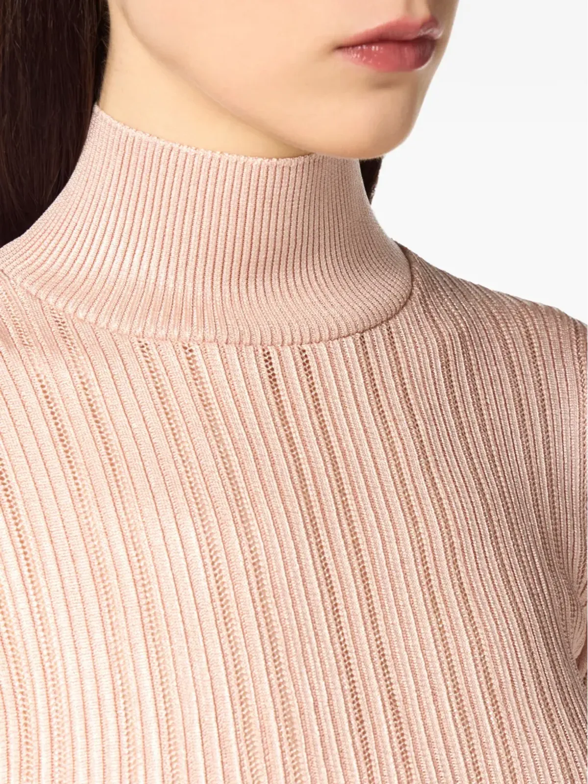 Elisabetta Franchi リブ編みタートルネックトップ - 画像5