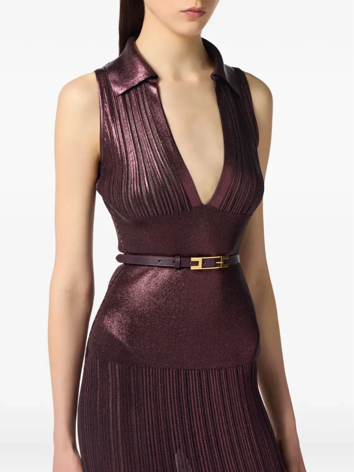 Elisabetta Franchi プリーツミディドレス - 画像5