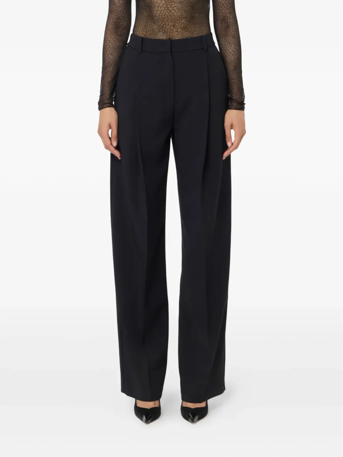 Elisabetta Franchi プリーツ入りクレープパンツ - 画像2