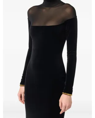 Elisabetta Franchi ベルベット・メッシュインサート マキシドレス - サムネイル5