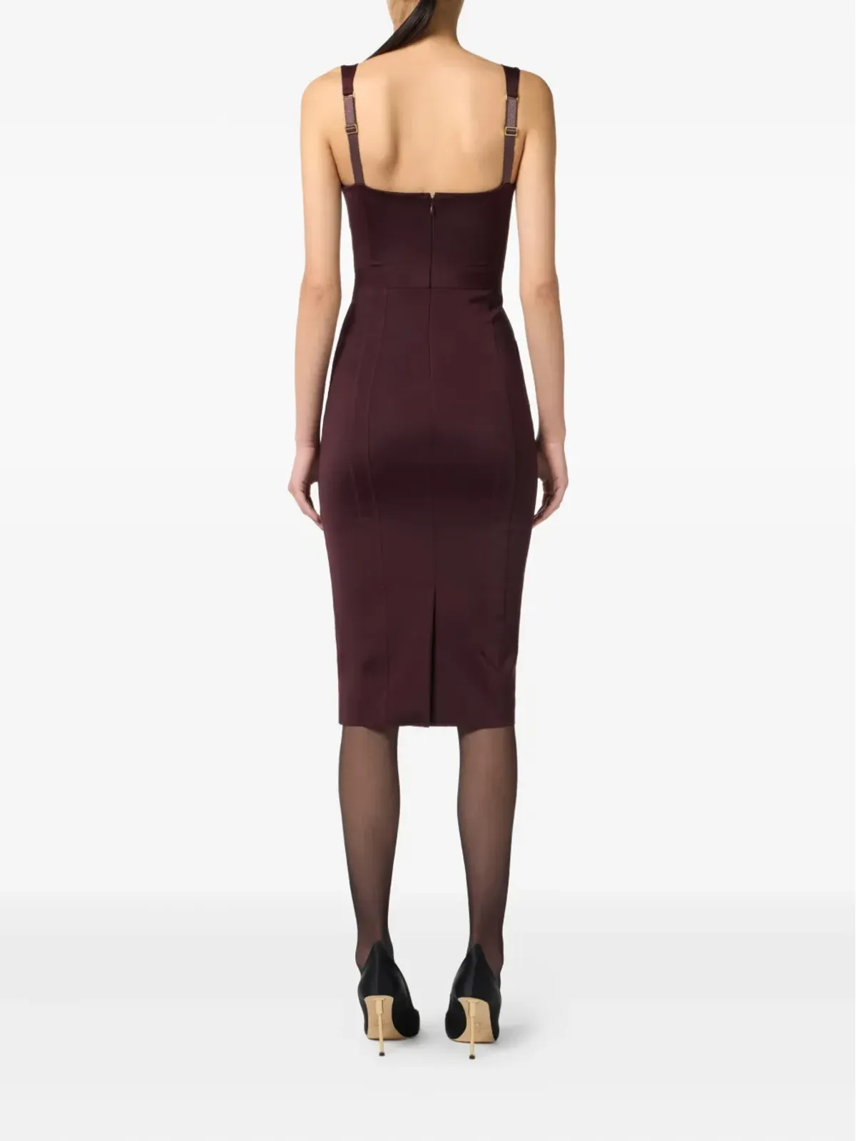 Elisabetta Franchi ビスチェパネルミディドレス - レッド - 画像3