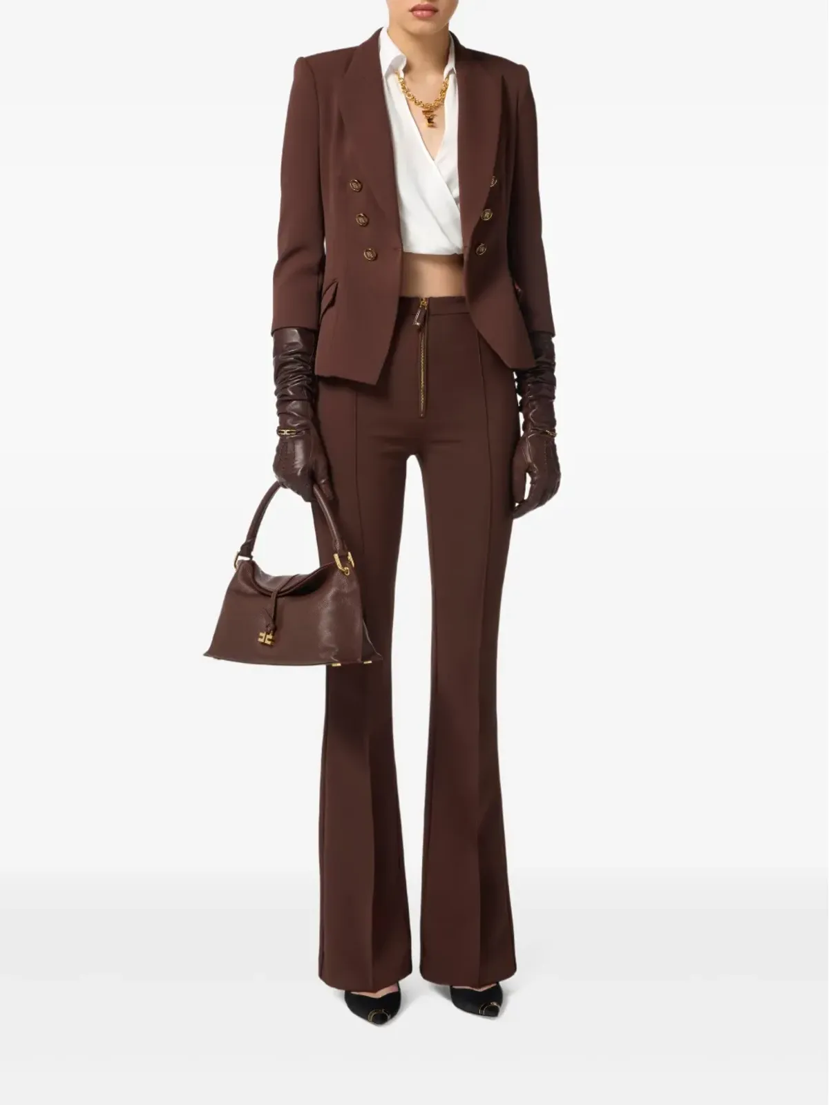 Elisabetta Franchi 長袖ラップブラウス - 画像2