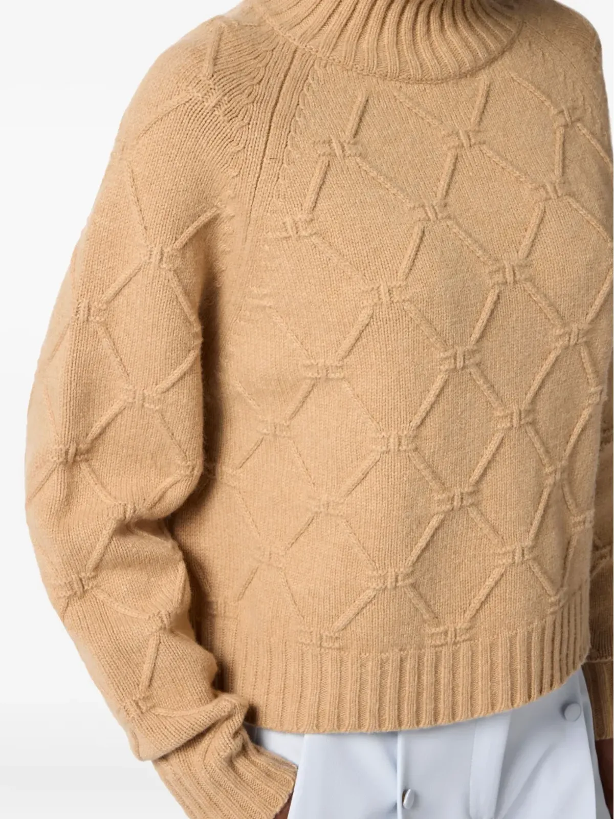 Elisabetta Franchi ダイヤモンドパターン タートルネックセーター - 画像5