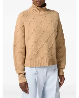 Elisabetta Franchi ダイヤモンドパターン タートルネックセーター - サムネイル3